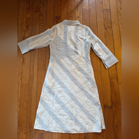Soft Surroundings Light Blue and White Striped Midi Dress - Picture 4 of 4